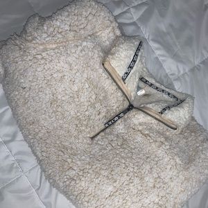 Quarter zip fur sweater